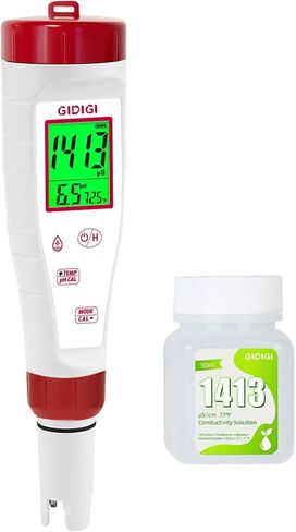 pH Tester,Digital pH Meter for Water,New Version TDS Meter for Drinking Water with Backlit Simultaneously Display 4 in 1 TDS pH EC Meter for Water Hydroponic Nutrient Solution,Pool,Home Use in Saudi Arabia