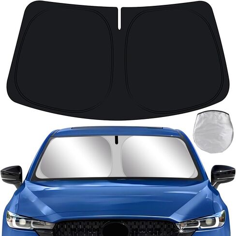 سيارة الشمس الظل لمازدا CX-5 CX5 2017 2018 2019 2020 2021 2022 2023 2024 اكسسوارات السيارات الداخلية طوي مظلة الزجاج الأمامي قناع طوي برودة حامي غطاء النوافذ الأمامية درع in Kuwait