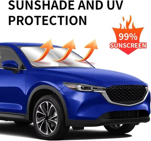 سيارة الشمس الظل لمازدا CX-5 CX5 2017 2018 2019 2020 2021 2022 2023 2024 اكسسوارات السيارات الداخلية طوي مظلة الزجاج الأمامي قناع طوي برودة حامي غطاء النوافذ الأمامية درع in Kuwait