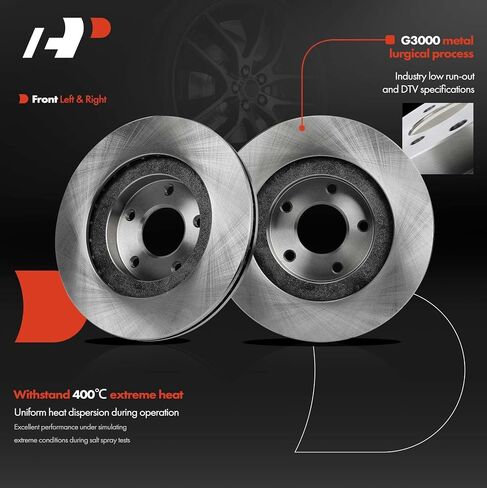 A-Premium 11.65 inch (295.9mm) Front Vented Disc Brake Rotors + Ceramic Pads Kit Compatible with Select Nissan, Infiniti Models - Altima 2002-2006, Maxima 2002-2003, I35 2002-2004, 6-PC Set in Saudi Arabia