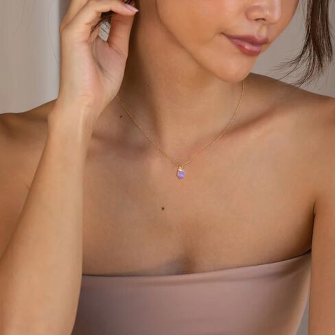Crystal Necklace for Women, Handmade Gem Necklace 14K Gold Plated Healing Crystals and Stones Spiritual Jewelry Gifts for Women in Kuwait