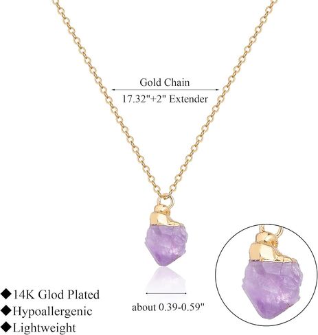 Crystal Necklace for Women, Handmade Gem Necklace 14K Gold Plated Healing Crystals and Stones Spiritual Jewelry Gifts for Women in Kuwait