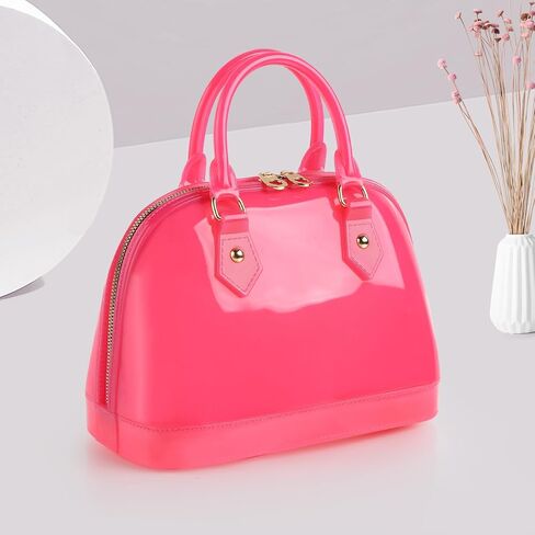 Jelly Crossbody Purse Shoulder Bag, Candy Color Tote Satchel Top-Handle Handbags for Women in Kuwait