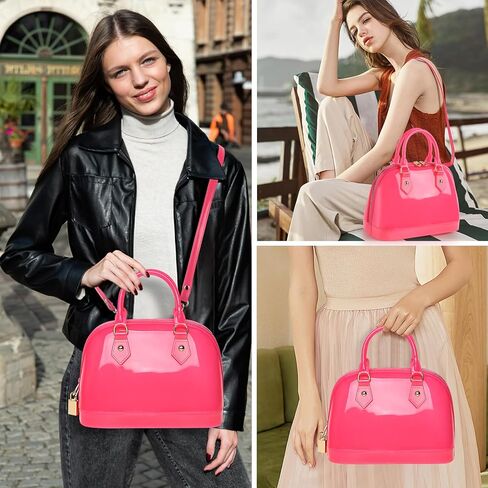 Jelly Crossbody Purse Shoulder Bag, Candy Color Tote Satchel Top-Handle Handbags for Women in Kuwait
