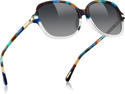 AVAWAY Polarized Sunglasses for Womens Square Oversized UV Protection Acetate Frame Retro Trendy Sun Shades in Kuwait