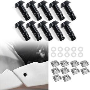 Xitomer 17mm Universal Quick Release Fasteners/Fairing Bolts Studs/Quarter Turn with Clips 1/4 turn quick release Fit for Race Fairings (17mm,Silver)