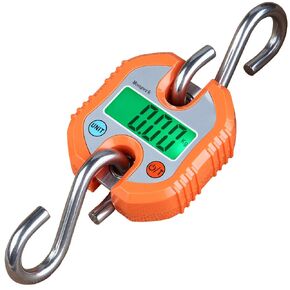 Digital Hanging Scales Portable Heavy Duty Crane Scale 150 kg 300 lb 2 AAA Batteries(Not Included) (Orange)