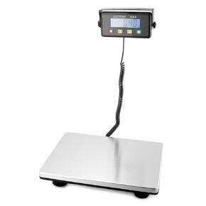 QWORK 400lb Physician Digital Scale, Shipping Scale Medical Platform Scale, Postal Scale with Hold/Auto Shutoff/Tare, Digital Postage Scale for Packages/Luggage/Post/Home, with DC Power Adapter