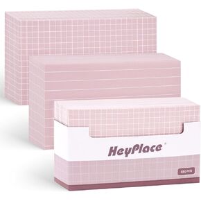 HEYPLACE 150PCS Grid Ruled Index Cards, 3x5 Graph Ruled Index Cards Lined Index Cards Flashcards for Vocabulary Learning Office School Home