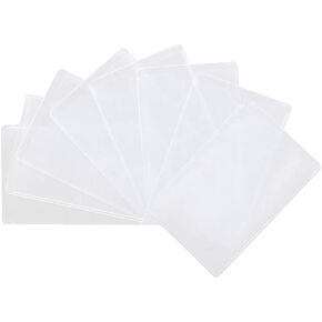 Owfeel Credit Card ID Card Holders Waterproof Plastic Protector Sleeves Transparent Credit Card Plastic Holder Vertical Protector Sleeve (8pcs)