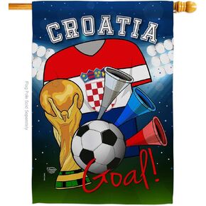 World Cup Croatia Flags Croatian Banner Room Wall Art Patio Porch Lawn Garden Flag Outdoor Decorations Tapestry Yard Signs FIFA Gifts Sports Fan Trophy Soccer Game Football Made In USA
