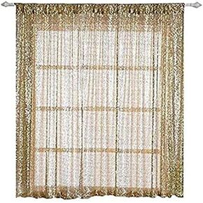 Sequin Curtains with Rod Pockets - 52" x 64" | Champagne | Pack of 2