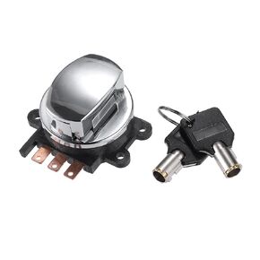 uxcell 1 Set Ignition Switch with Cover 2 Round Keys for Harley Softail Road King FLHR Motorcycle Ignition Switch Lock Key