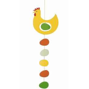 Flensted Mobiles Prize Hen Yellow Hanging Mobile - 18 Inches - High Quality Plastic