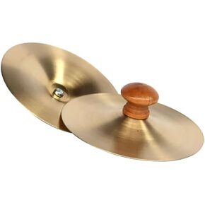 ccHuDE 2 Pcs Belly Dance Finger Cymbals Small Hand Cymbals Dance Finger Musical Instrument with Wooden Handles for Dancer Music Party