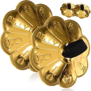 Milisten 4 Pcs Finger Cymbals, Belly Dancing Finger Cymbals, Brass Finger Zills Musical Instrument, Hand Percussion Finger Cymbals for Belly Dance Party