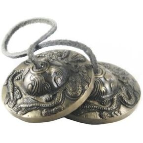 Tingsha Tibetan Meditation Bell 2.5" Dragon Embossed