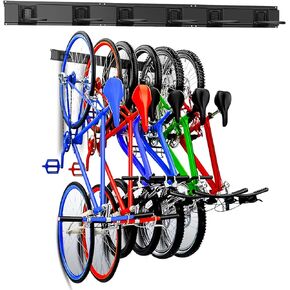 WALMANN Bike Hooks for Garage Wall Vertical, 6 Bike Storage Rack Space Saving Wall Bike Mount Holds Up to 300LBS, Pack of 3