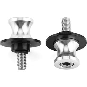 2Pcs Motorcycle Swing Arm Sliders Spools, CNC Rear Stand Swing Arm Spool Sliders Stand (8mm-Silver)