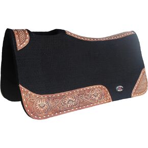 32x30 Horse Saddle PAD Western Contoured Wool Felt Moisture Wicking Brown 39209