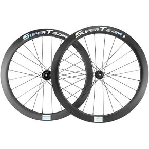 Superteam Carbon Disc Brake Wheelset 700c 50/25mm Paint-Free Wheel Clincher Road Bike