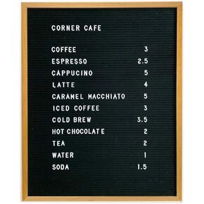 Extra Large Letter Board 24x30 by Majestick Goods | Black Felt Menu Board Giant Letter Board | Oak Frame Letterboard Menu for Restaurant w/Changeable Letters and Numbers Salon Price List Board (BN 2)