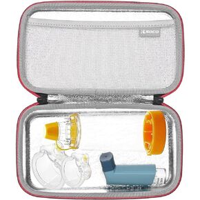 RLSOCO Carrying Case for Asthma Inhaler for Kids and Adults,Inhaler Spacer Travel Case for Device,Mask and Other Accessories - Black (Case Only)