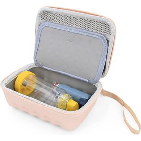 CASEMATIX Rose Gold Asthma Inhaler Case for Travel Fits Spacer, Mask and Accessories, Includes Case Only