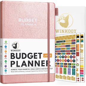Budget Planner 2024 - Large Size 7" x 10" Monthly Bill Organizer with Expense Tracker Notebook, Budgeting Journal & Finance Planner to Take Control of Your Money, Budget Book with Pockets Tabs, Pink