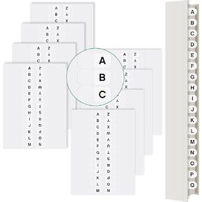Permanent Alphabet Tabs A-Z Tabs Indexes Self Adhesive Page Tabs Small Tabs for Notebooks Letter Tabs Plastic Alphabetical File Dividers Sticky Letters Alphabet Tabs for School Office (208 Pieces)