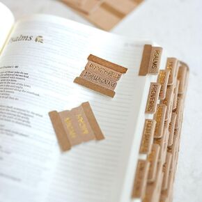 Leather Bible Tabs - Beautiful and Aesthetic Bible Tabs for Women - 67 Bible Book Tabs - 13 Blank Bible Tabs - Neutral Bible Tabs for Women Study Bible - Large Print Easy to Read Bible Tabs for Men