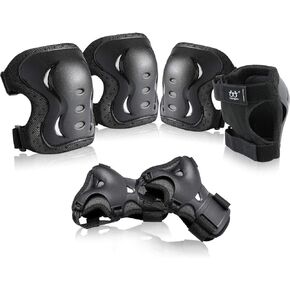 boruizhen Kids/Adult/Youth Knee and Elbow Pads with Wrist Guards 3 in 1 Protective Gear Set for Skateboarding Cycling BMX Bike Scooter Skating Rollerblading Riding