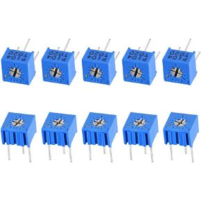 uxcell 3362 Trimmer Potentiometer 100K Ohm Top Adjustment Horizontal Variable Resistors 10Pcs