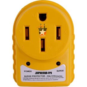 Journeyman-Pro 30/50 Amp RV Surge Protector - Portable Circuit Adapter, Male to Female Plug w/LED Test Indicator NEMA TT-30 or 14-50 (14-50 (50 AMP), Surge Protector (Male & Female))