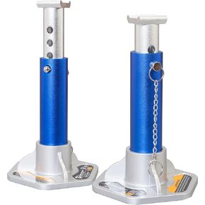 BIG RED AT43004BR Aluminum Jack Stands, 2 Pack, 3 Ton (6,000 lb), Black/Silver