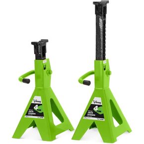 AFF Viking Ratchet Style Jack Stands - Constructed with High-Grade Forged Steel - Meets PASE/ASME Standards (1 Pair)