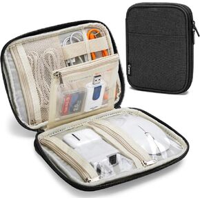 CURMIO Electronic Organizer, Travel Cable Organizer Bag for Charging Cords, Charger, Earphone, Flash Drive, Gray