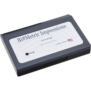 Biometric Impressions Black Ink Pad, Professional Latent Prints Inkpad for Thumbprint, FBI Fingerprint Cards, Notary, Background, Security, Law Enforcement