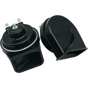 Horns Car Horn 12V Loud Small Compact Train Horn High Low 2 Tone Universal Fit Any 12 Volt Vehicles Auto Motorcycle Truck Replacement Kit