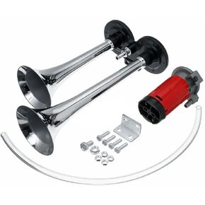 1000DB Ultra Loud Dual Trumpet Car Air Horn Compressor 12V for Car Truck Train Boat Speaker n Car Horns
