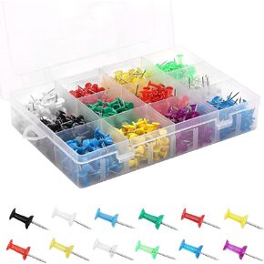 Colored Flag Map Push Pins - Coideal 400 Pack Multicolored Decorative Travel Map Tacks Plastic Head with Steel Point for Cork Bulletin Board, Picture Hanging at Home Office School (8 Assorted Colors)