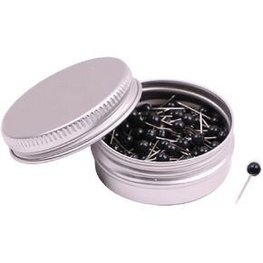 Tupalizy 1/8 Inch Small Round Head Map Tacks Pins for Home Office Use and DIY Craft Project (Black, 100PCS)