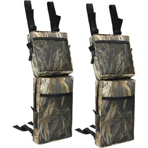 قطعتان من حقائب الصيد ATV العالمية ATV Fender Bag ATV Tank Saddle أكياس مقاومة للماء حقيبة تخزين خلفية حقيبة تعليق للدراجة الترابية ATV، مموهة، 18 * 7 * 2 بوصة