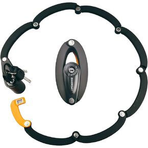 Folding Bike Lock Heavy Duty Anti Theft Bicycle Lock with Key, Harden Steel Collapsible Small Bike Chain Lock for Mountain Bike/Road Bike/BMX/MTB, 78cm Long with Mounting Bracket