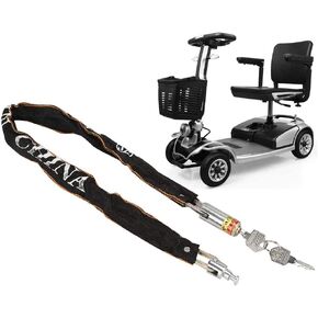 Scooter Lock, 31.5in Bike Lock for Electric Bike Chain Bike Lock, Electric Scooter Chain Locks Anti Theft Rugged Secure Chain Lock Baskets for Bikes, Mobility Scooters, Wheelchair