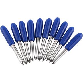 10Pcs 30/45/60 Degree Plotter Cutter Blades Cemented Carbide Roland GCC Vinyl Cutter Cutting Plotter Blade Replacement Vinyl Cutter Blades(60°)