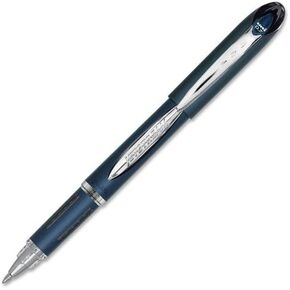 Uni-Ball Jetstream Rollerball Pen - Fine Pen Point Type - 0.7 mm Pen Point Size - Black Ink - Blue Barrel - 1 Each