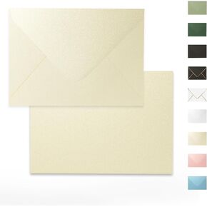 A7 Black Envelopes 100 Pack, Goefun Black Envelopes 5x7 for Invitation - V Flap Envelopes for 5x7 Greeting Cards, Graduation, Birthday| 5.25 x 7.25 in, 120GSM