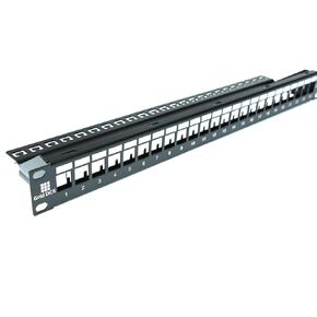 24-Port Patch Panel 1U (Blank) - Accepts Keystone modules (RJ45 CAT6)