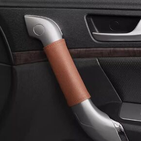 DURASIKO Car Grab Handle Cover,Soft Car Handle Protector,Car Grip Gloves,Premium PU Leather Material,Interior Accessories for Most Cars,2Pcs